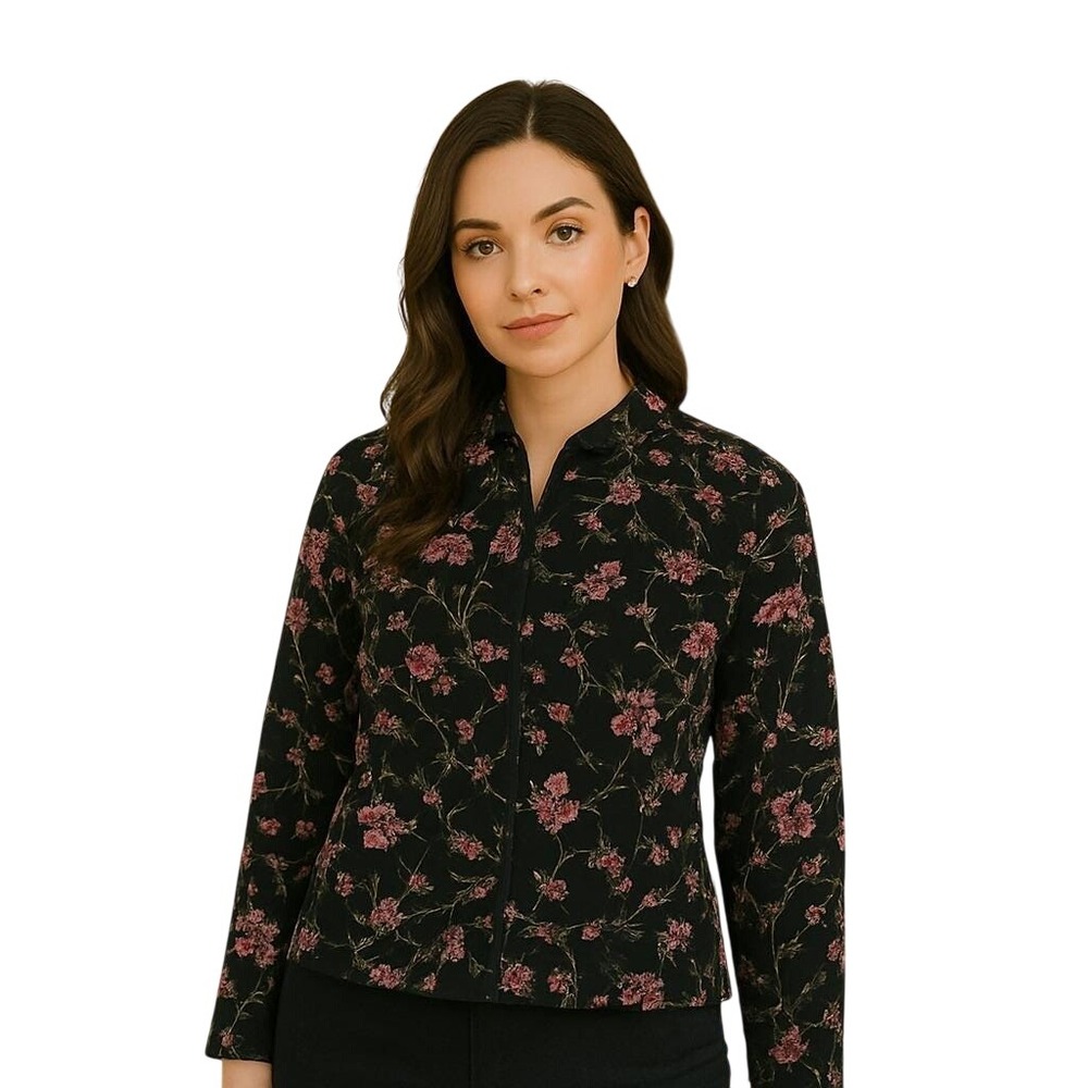 Xscape by Joanna Chen VTG‎ Floral Print Button Down Long Sleeve Top Blouse 3X